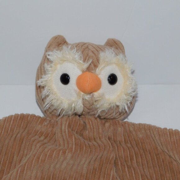 Apple Park Picnic Pals Brown Owl Security Blanket Baby lovey Corduroy Cotton - Picture 2 of 6